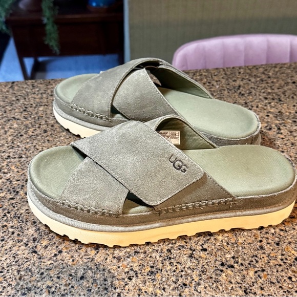 UGG Shoes - UGG Olive Green Goldenstar Slide Sandals